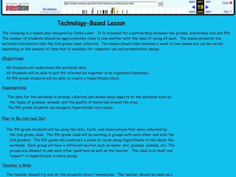 Wetlands Project Lesson Plan