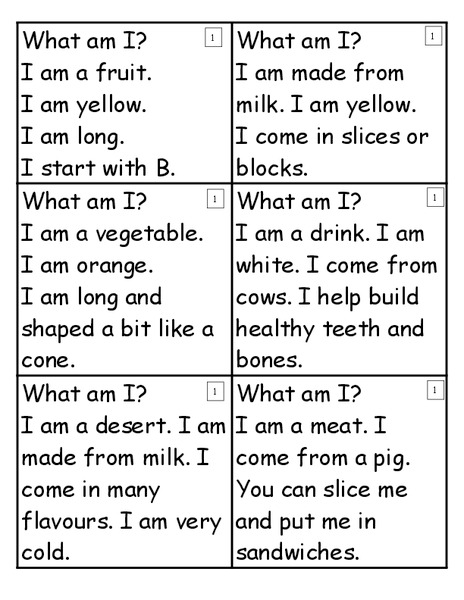 What Am I? Worksheet