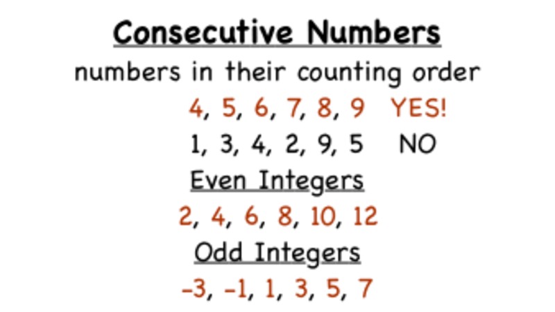 What are Consecutive Numbers? Instructional Video