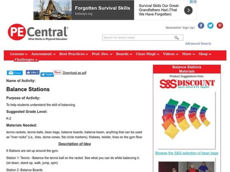Balance Stations Lesson Plan