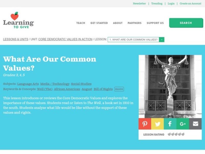 What Are Our Common Values? Lesson Plan