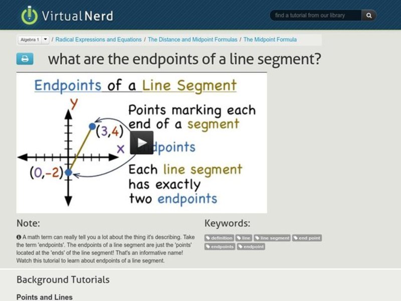 What are the Endpoints of a Line Segment? Instructional Video