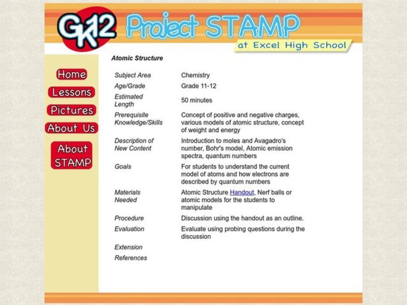Atomic Structure Lesson Plan