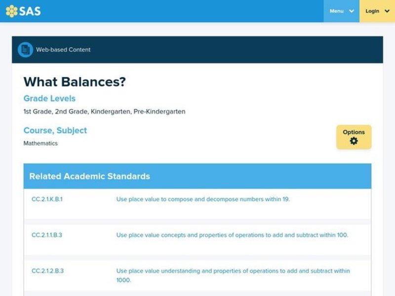 What Balances? Lesson Plan