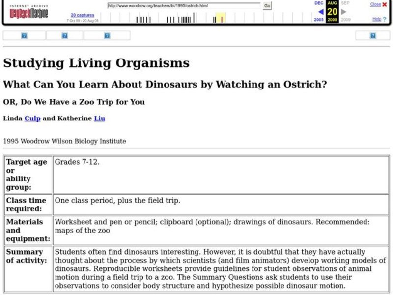 What Can You Learn About Dinosaurs by Watching an Ostrich? Lesson Plan