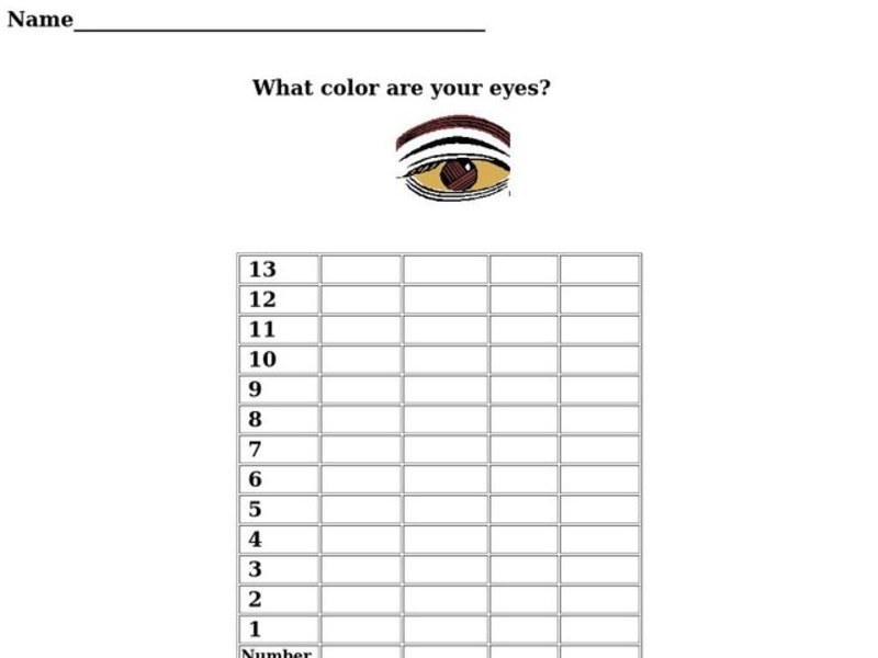 What Color Are Your Eyes? Worksheet