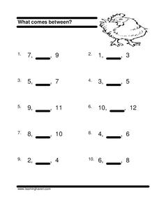 What Comes Between? Worksheet