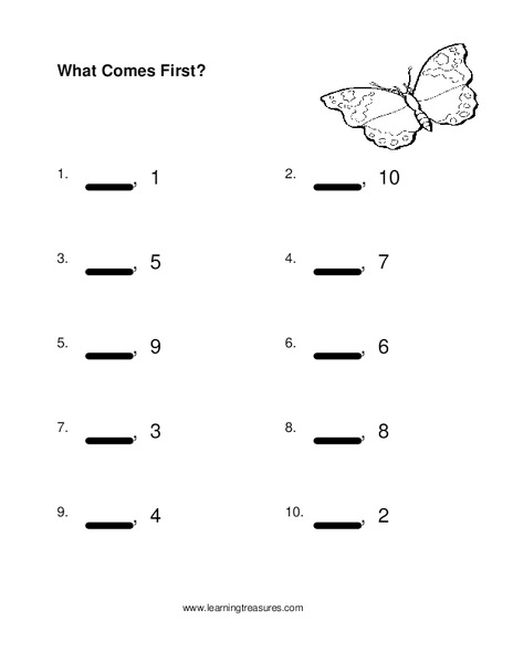 What Comes First? Worksheet
