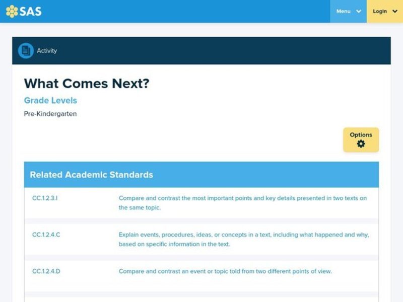 What Comes Next? Lesson Plan