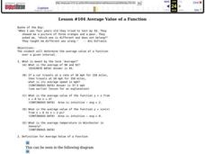 Average Value Of A Function Lesson Plan