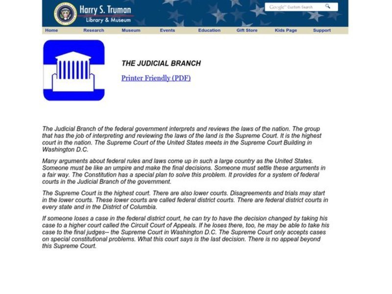 The Judicial Branch Worksheet