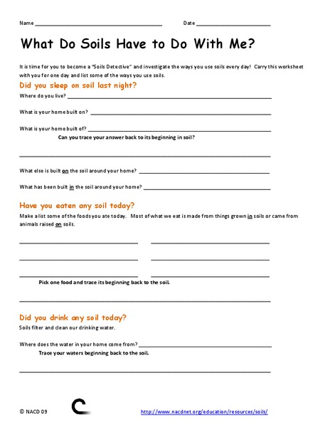 What Do Soils Have to Do With Me? Worksheet