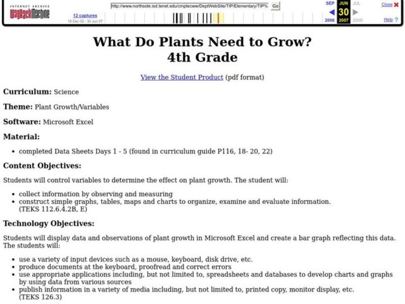 What Do Plants Need to Grow? Lesson Plan