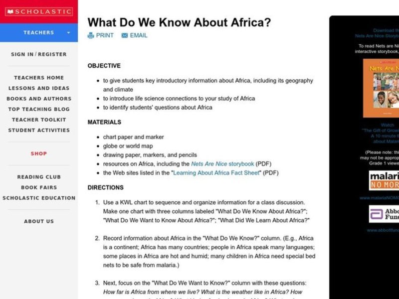 What Do We Know About Africa? Lesson Plan