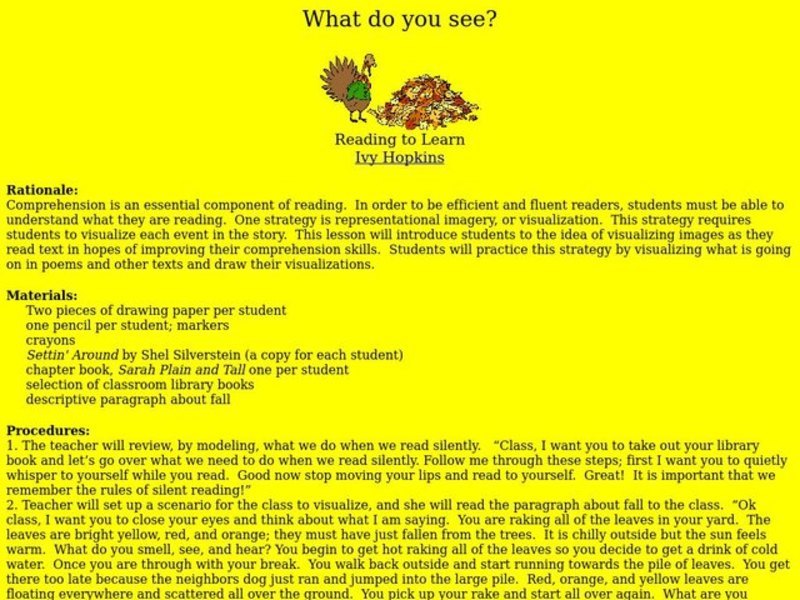 What Do You See? Lesson Plan
