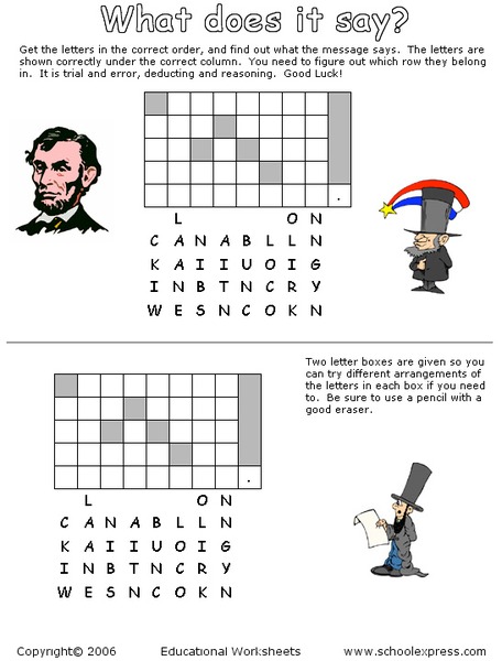 What Does It Say? Worksheet