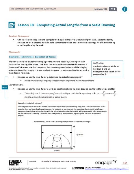 Computing Actual Lengths from a Scale Drawing Lesson Plan
