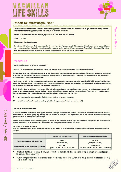 What Do You See? Lesson Plan