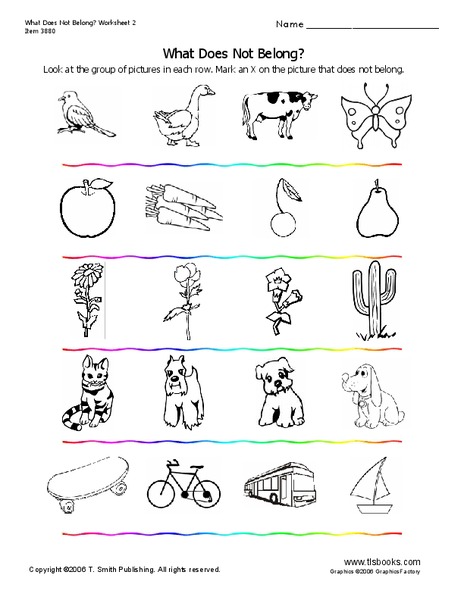 What Does Not Belong? Worksheet