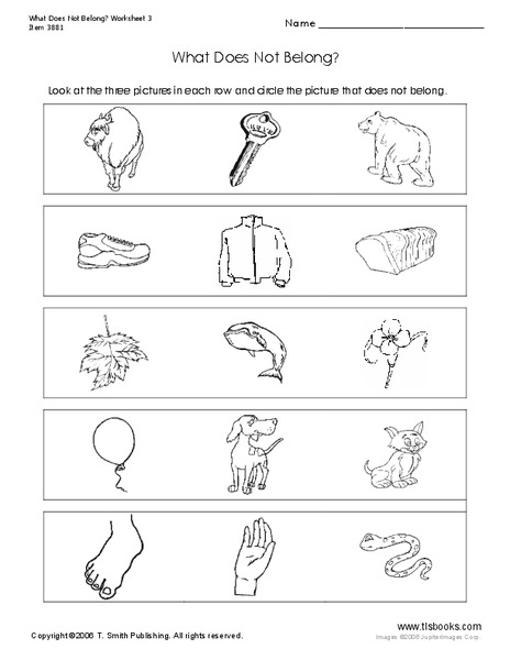What Does Not Belong? Worksheet