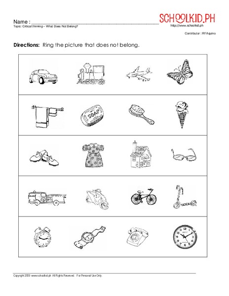 What Does Not Belong? Lesson Plan