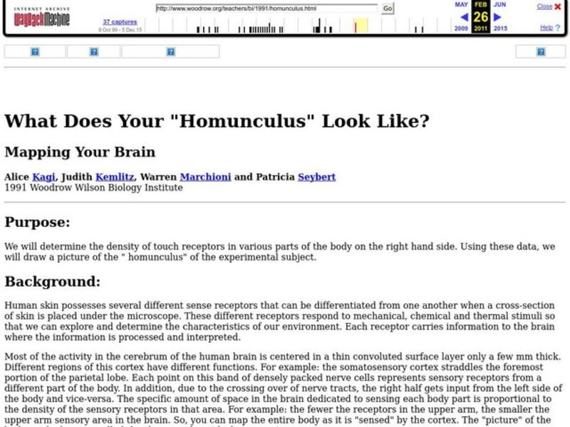 What Does Your "Homunculus" Look Like? Lesson Plan