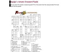 Autumn Crossword Worksheet