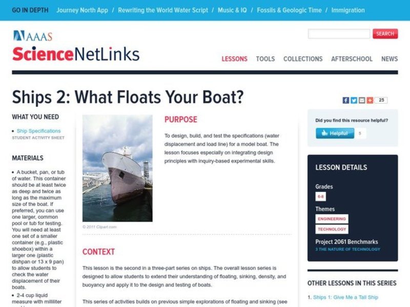What Floats Your Boat? Lesson Plan