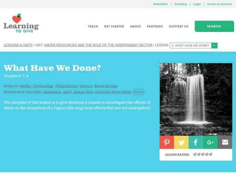 What Have We Done? Lesson Plan