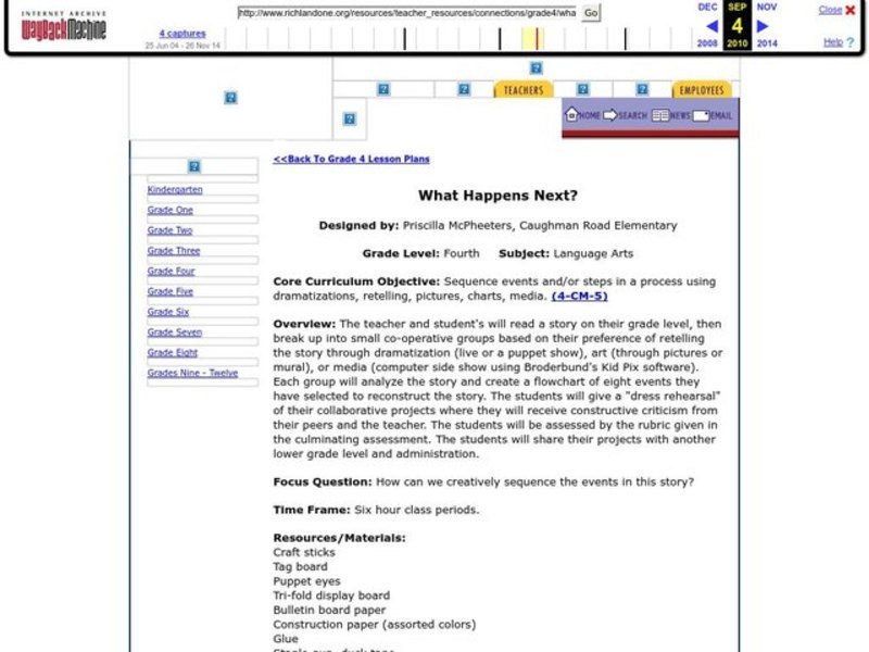 What Happens Next? Lesson Plan