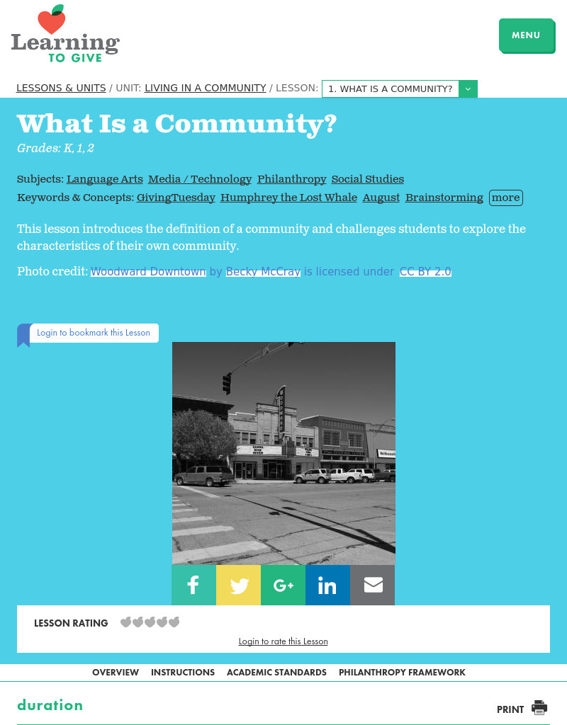 What Is A Community? Lesson Plan
