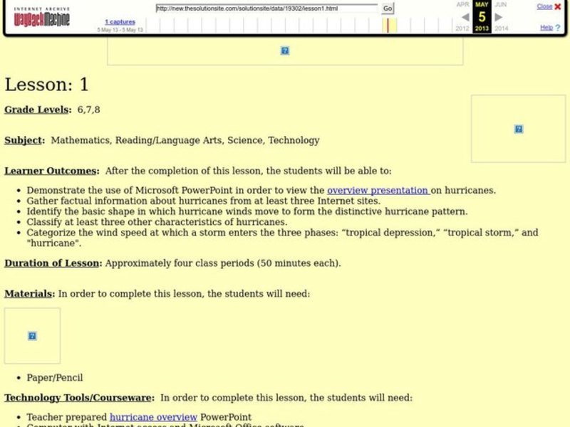 What is a Hurricane? Lesson Plan