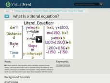What is a Literal Equation? Instructional Video