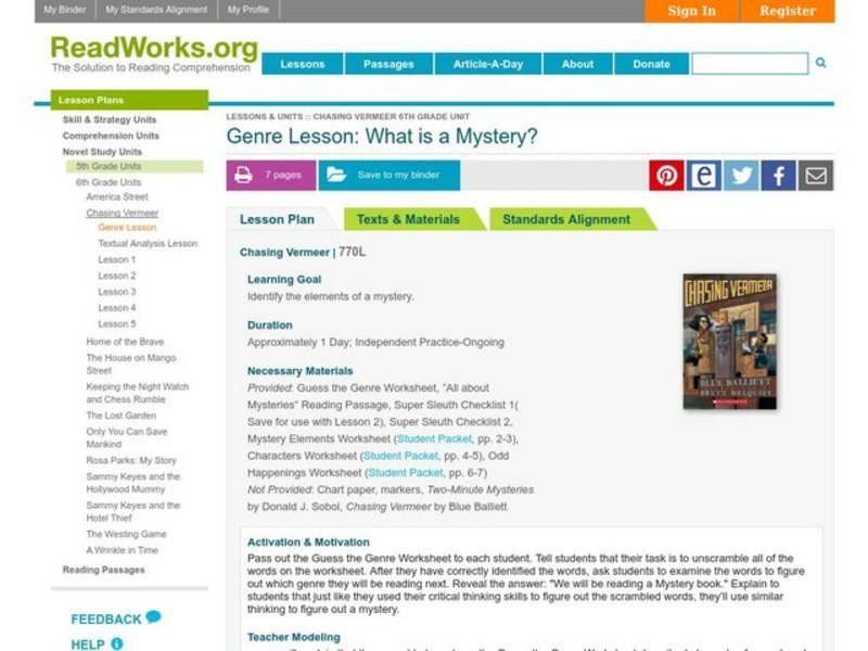 What is a mystery? Lesson Plan