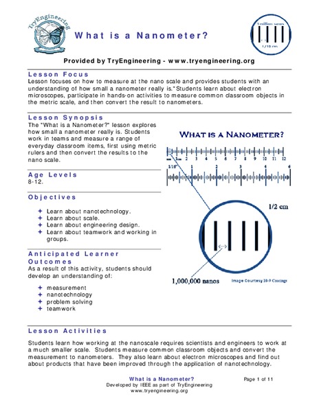 What is a Nanometer? Lesson Plan