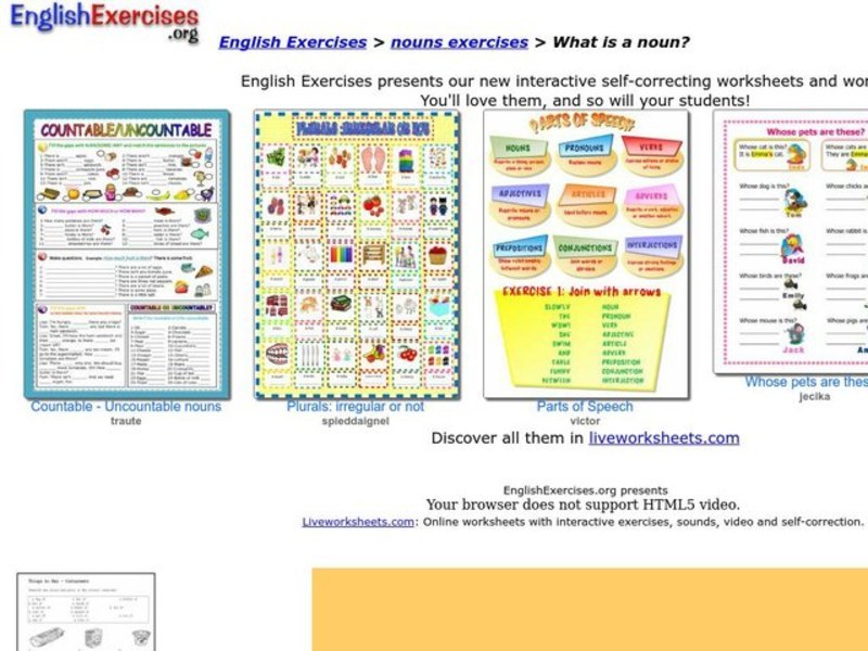 What Is a Noun? Interactive