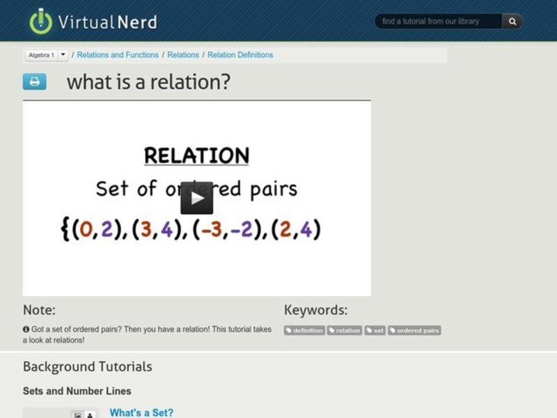 What is a Relation? Instructional Video
