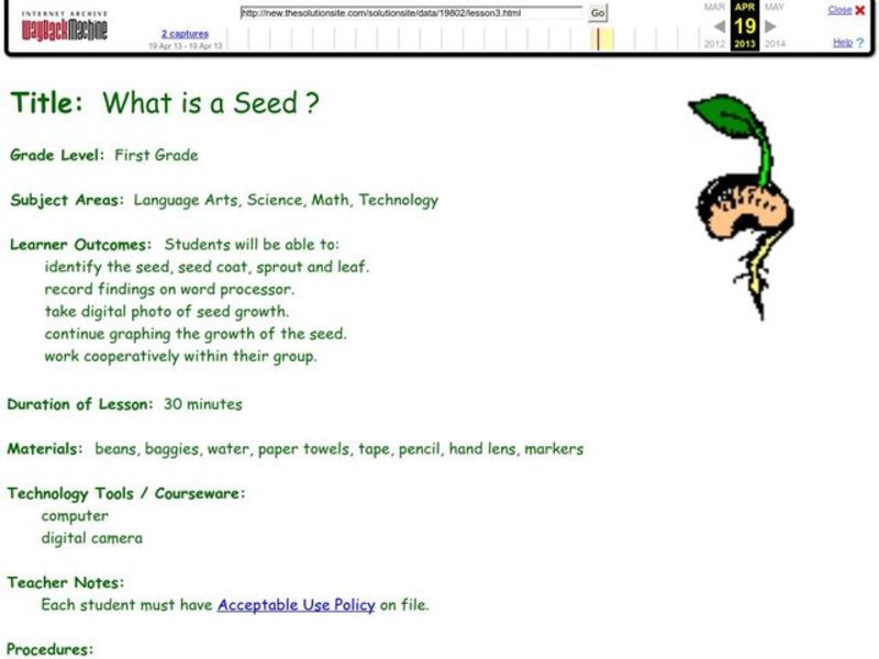 What is a Seed? Lesson Plan