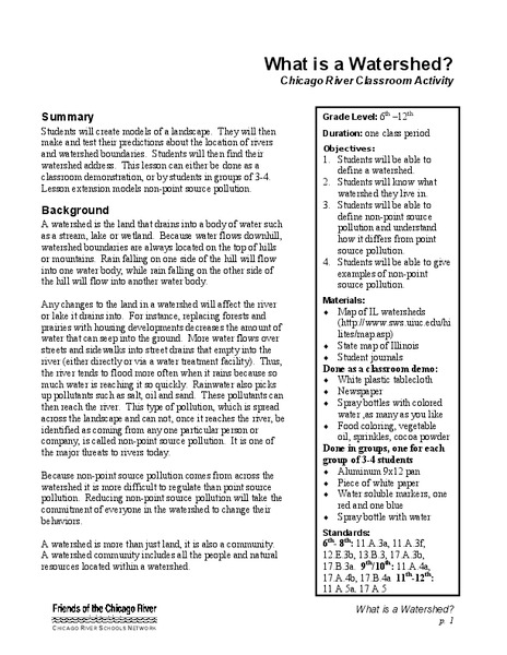 What is a Watershed? Lesson Plan