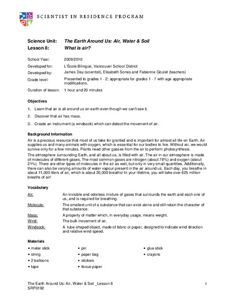 What is Air? Lesson Plan