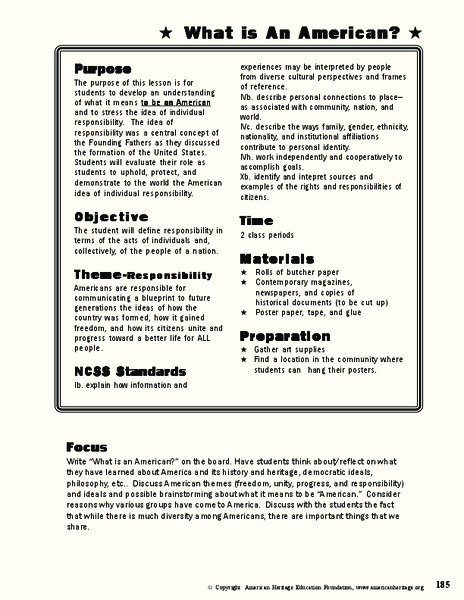 What is An American? Lesson Plan