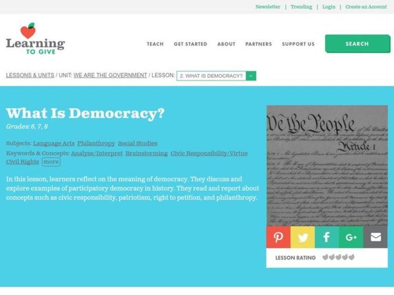 What is Democracy? Lesson Plan
