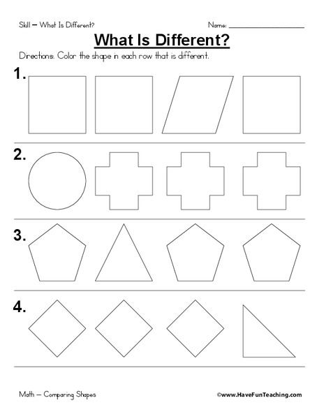 What Is Different? Worksheet