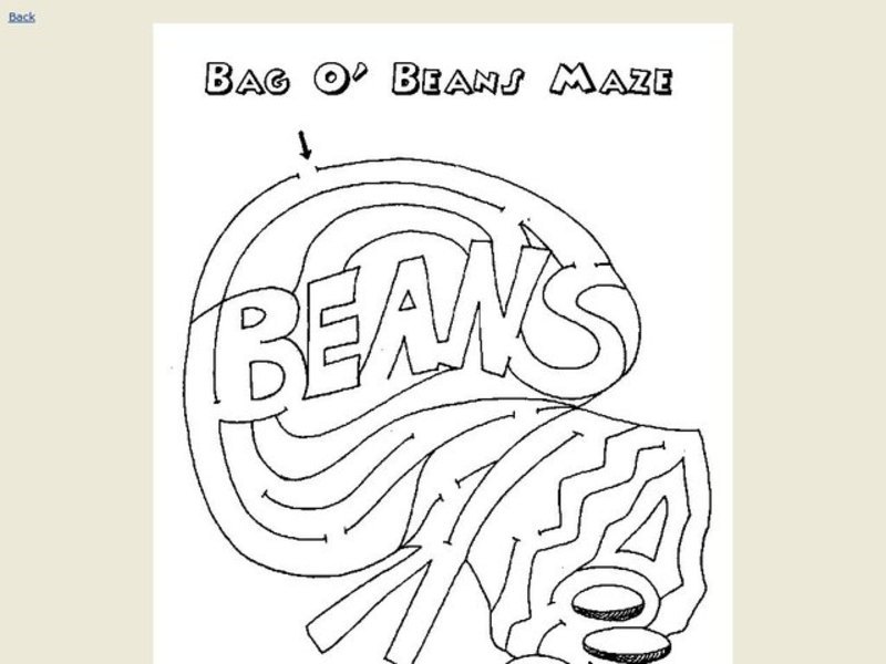 Bag O' Beans Maze Worksheet