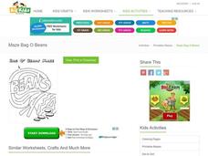 Bag O' Beans Maze Worksheet