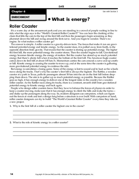 What is Energy? Worksheet