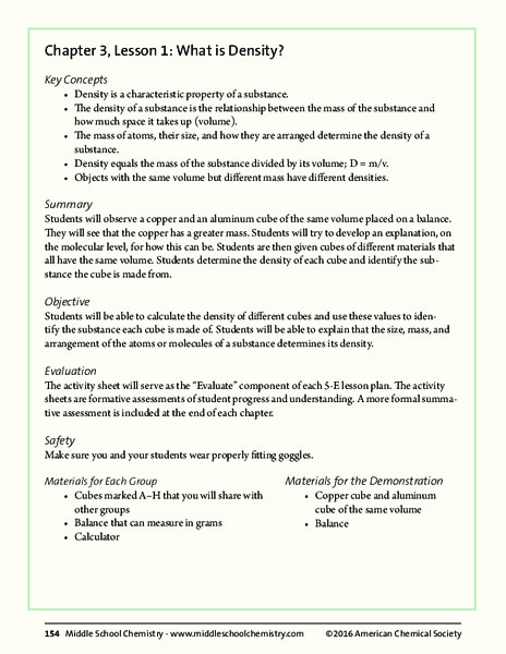 What is Density? Lesson Plan