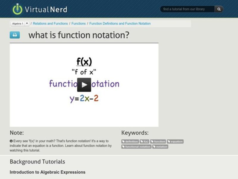 What is Function Notation? Instructional Video