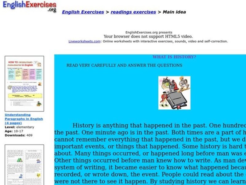 What is History? Worksheet