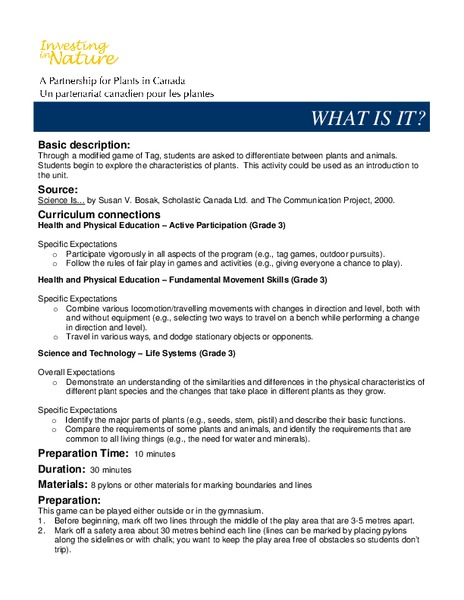 What Is It? Lesson Plan